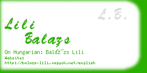 lili balazs business card